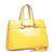 Yellow Real Pattern Leather Handle Bag