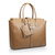 Beige leather handle bag