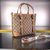 GG fabric leather trim handle tote