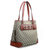 GG Fabric with Brown Leather Trim Top Handle Tote