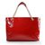 Red soft patent leather Soho Medium Tote Bag Beige