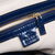 Embossed blue patent leather tote