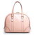 Embossed pink patent leather tote