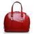 Embossed red patent leather tote