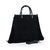 Black suede leather tassel bamboo shopper large tote