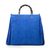 blue suede leather tassel bamboo shopper large tote