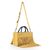 Yellow suede leather tassel bamboo shopper tote