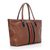 Brown Leather center calf hair detail Tote