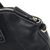 Black Leather Top Zip Tote with Center Calf Hair Detail