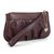 Brown GG Embossed Leather Wristlet with Metal Heart Charm