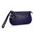 Blue GG Embossed Leather Clutch with Woven Wristlet