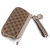 Beige GG Fabric  Clutch with Woven Leather Wristlet