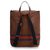 Brown Leather Web Flap Backpack