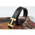 Gold Metal H Black&Black ostrich Belt