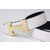 Gold Metal H White&Black Belt HB-G-WHT