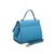 Blue Leather Flap Handle Bag