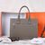 Gray leather tote briefcase