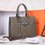 Gray leather tote briefcase