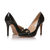 Black patent leather pointed head pump