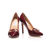 Claret patent leather pointed head pump