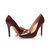 Claret patent leather pointed head pump