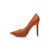 Orange leather pointed head pump