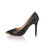 Black leather pump