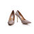 Light gold fabric pointed head pump