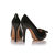 black patent leather platform pump