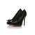 black patent leather platform pump