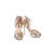 Golden leather platform pump sandal