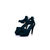 Blue suede leather pump sandal