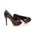 Damier ebene cavas peep toe platform pump