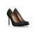 Black satin pump