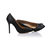 Black satin pump