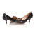 black leather pointed head pump