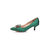 Green satin vintage pump