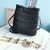 CRYSTAL CLOQUE NAPPA LEATHER BUCKET BAG