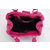 Pink Quilting Lamb Skin Leather Lock Closure Handle Bag