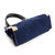 Blue Multi Color Suede Leather Large Turn Lock Closure Handle Bag