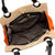 Orange Multi Color Suede Leather Large Turn  Lock Closure Handle Bag