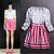 Transparent flower red stripe dress