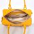 Yellow Saffiano Leather Column Handle Bag