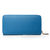 Blue Saffiano Leather Zipper Long Wallet