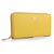 Yellow Saffiano Leather Zipper Long Wallet