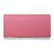 Pink Saffiano Leather Button Flap Closure Wallet