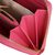 Fuschia Saffiano Leather Cutout Zipper Closure Wallet