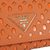 Orange Saffiano Leather Cutout Button Flap Closure Wallet