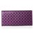 Purple Saffiano Leather Cutout Button Flap Closure Wallet