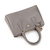 Grey Saffiano Leather Classic Handbag